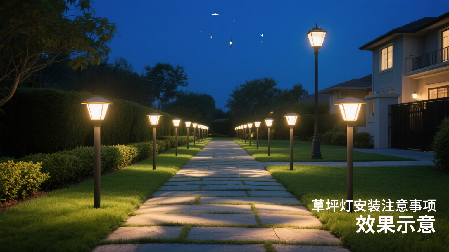 草坪燈安裝注意事項 效果示意